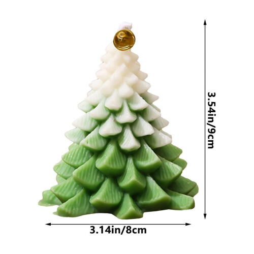 Christmas Tree Scented Candle Green Taper 2
