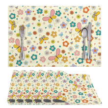 Butterfly Floral Placemat Set 6 pcs 30 x 45 cm