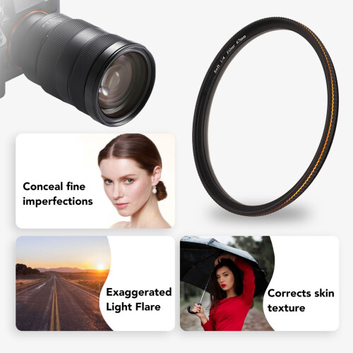 Optischer gefrosteter Filter 67mm für DSLR-Makroobjektiv Weiche Diffusion 1/4 Nebel-Effekt 2