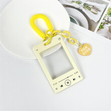Acrylic Card Holder Keychain Cute Photo Kpop Idol Postcard Protective Case Bus Student Id Card Sleeves Pendant Ins Kawaii Bag