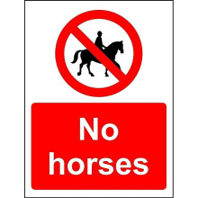 Prohibition signs No horses metal park safety sign Size: 8 x 12 Inch