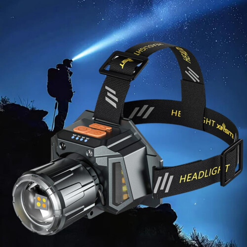 Outdoor multifunctional strong light lamp head with illuminated light- 1