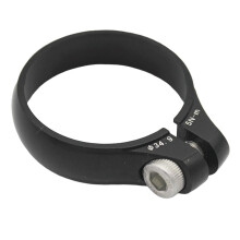 Ultralight Bike Seatpost Clamp Fixed Seat Post Tube Clip - Black, 34.9mm Black 34.9