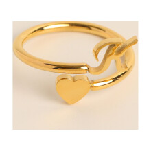 Personalized Initial Heart Ring for Granddaughter Letter Jewelry Gift