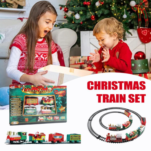 Mini Christmas Train Set Electric with 4 Carriages and 1