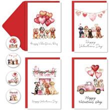 Valentine Cards with Envelopes and Stickers 24 pcs 4x6