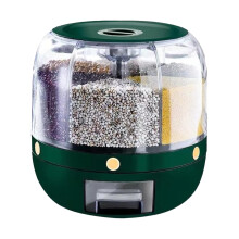 6-Cell Rotating Cereal Dispenser - Countertop Food Storage For Grains & Candy, Modular Design For Rice & Beans