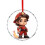 Cartoon Firefighter Glass Ornament Round 1 Pack 1