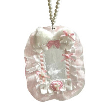 Sweet Diy Plush Card Holder with Ribbon Bow Lolita Lace Photocard Holder