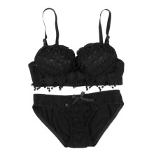 Wuffmeow Women Underwear Solid Sexy Lingerie Corset Push Up Bra Set Floral Lace Underwear Set