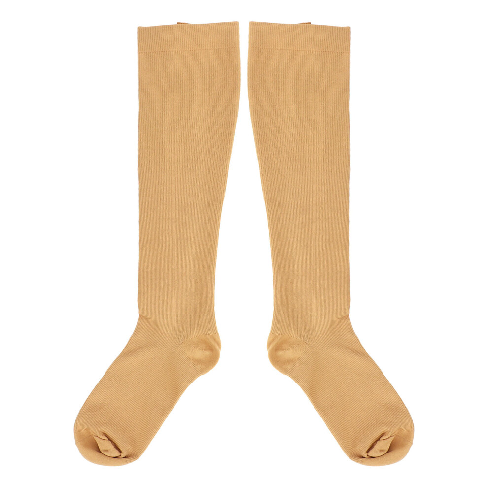 Women 15-20mmHg Zipper Knee-High Compression Socks Skin XXXL
