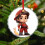 Cartoon Firefighter Glass Ornament Round 1 Pack 4