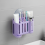 (Purple) Wall-Mounted Silicone Toothbrush Holder with Suction Cup 8