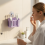 (Purple) Wall-Mounted Silicone Toothbrush Holder with Suction Cup 9