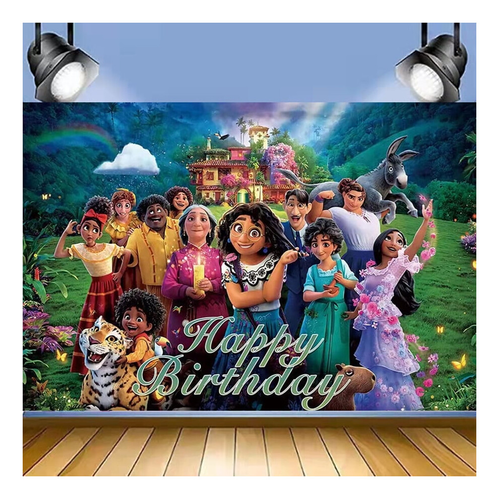 Cartoon Encanto Birthday Backdrop Photography Kids Party Supplies Happy Birthday Party Decorations 71''47'' 9327961860841