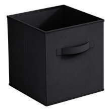 Cubes de rangement pliables en tissu avec poignée – Panier de rangement noir pour vêtements, jouets, serviettes – Compatible avec les