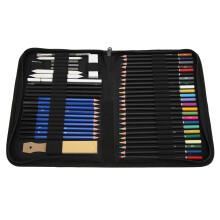 Complete Drawing Pencils Set with Premium Art Supplies Kit Featuring Colored Graphite Charcoal Pencils and Sketch Book Includes Sandpaper Block and