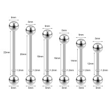 12mm-60mm Stainless Steel Industrial Barbell Piercing Cartilage Earrings Jewelry-12mm