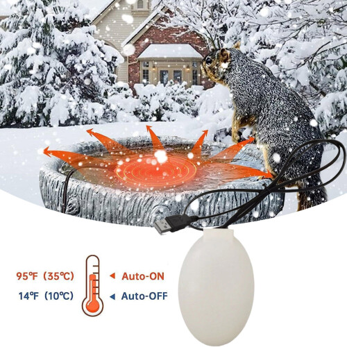 USB Bird Bath Heater Aluminum Tankless 15W