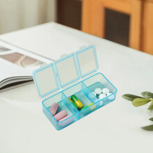 Portable 3-Compartment Pill Box for Morning/Noon/Night – Transparent Small Plastic Organizer, Compatible with Elderly & Snacks/Grains
