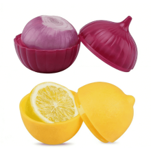 Ensemble de 2 boîtes de conservation citron et oignon - Une façon originale et amusante de ranger vos fruits et légumes ! Ces adorables contenants