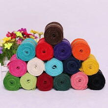 Confezione da 16 rotoli di nastro di iuta colorato, 2 iarde per rotolo, ideale per decorazioni rustiche per matrimoni, confezionato in vari colori.