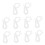 Small Lamp Hook Plastic 100Pcs 0.94X0.59X0.24In 4