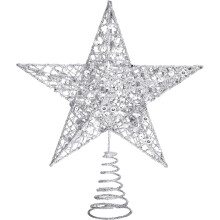 Christmas Tree Topper Star Silver 10 Inches