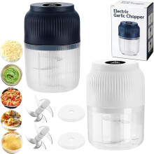 Electric Garlic Chopper USB Rechargeable with 4 Stainless