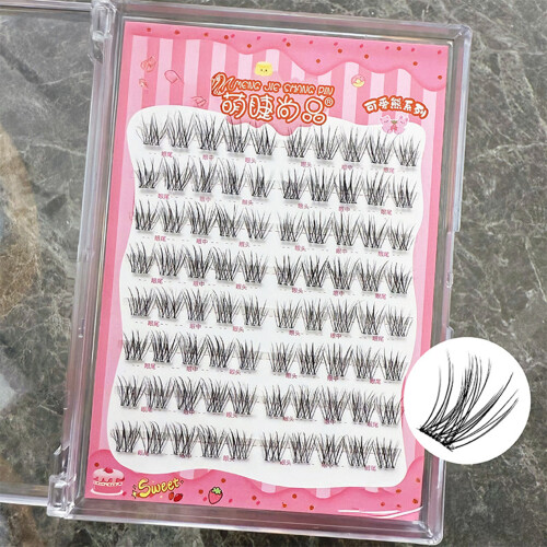 (Black) C Curl Wispy Eyelash Clusters - No Glue Needed 1