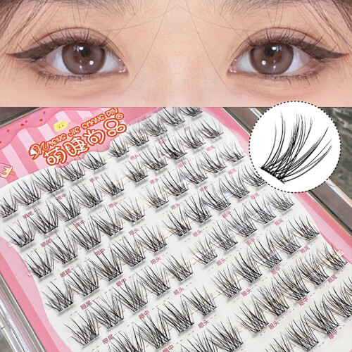 (Black) C Curl Wispy Eyelash Clusters - No Glue Needed 2