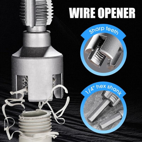 Integrated Pipe Thread Cutting Tool for Internal/External Threads, 1/2" PVC Pipe Threader Kit Compatible with Electric Drill 2