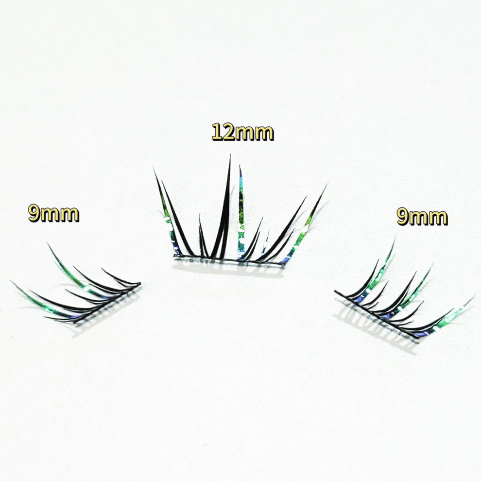 Hue-Grain (01) 9-12Mm Gradient Eyelash Clusters, Self-Adhesive