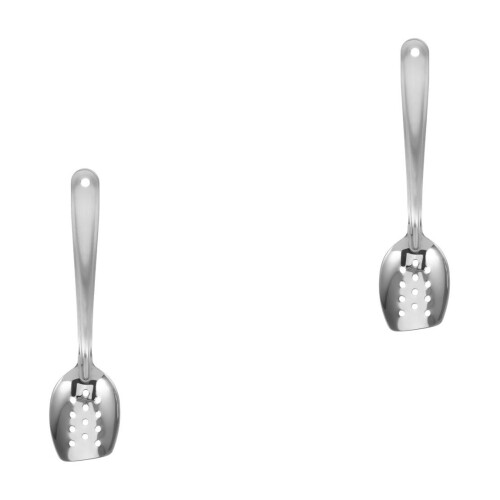 OUNONA 2pcs Stainless Steel Slotted Serving Spoon – Multi-Function Buffet & Kitchen Spoon 2