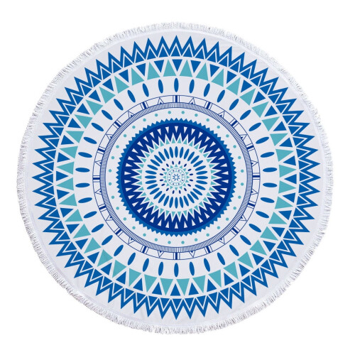 Microfiber Round Beach Towel Geometric Print 150cm