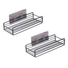 Stainless Steel Sponge Holder & Floating Shelves with Hooks, Wrought Iron Wall Storage Baskets – Compatible with Keys, Entrance, Bedroom, Living