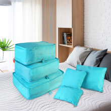 9Pcs Travel Luggage Storage Bags Foldable Suitcase Organizer Travel Cubes Set for for Travel Accessories Blue
