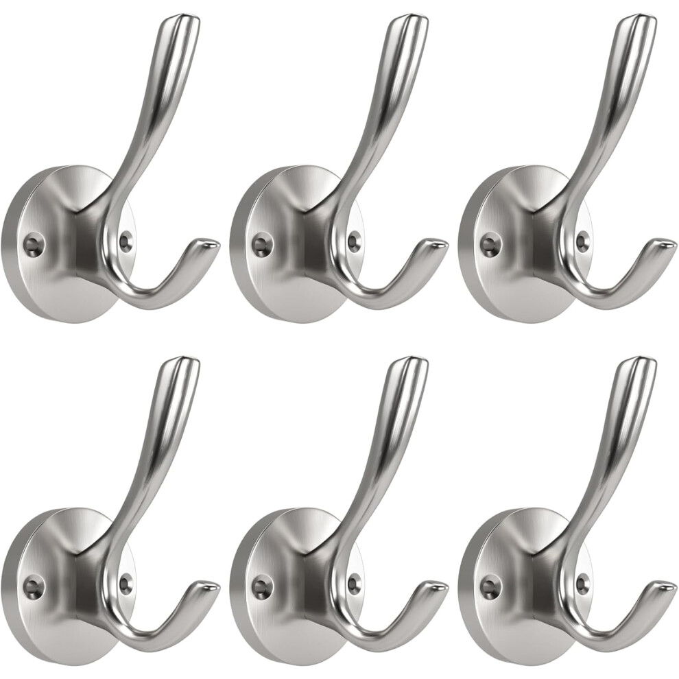 Zuonai Brushed Nickel Coat Hooks 2-Pack Wall-Mount 9558830628723