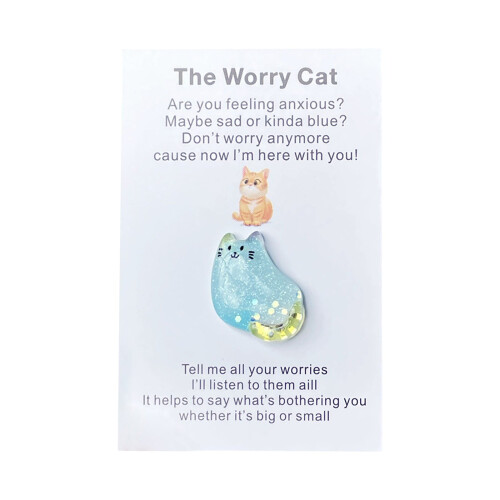 Cat Hugging Heart Keepsake Blue 1 Piece