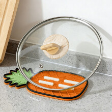 AuroraX Pineapple-Shaped Pot Lid Holder Orange Plastic