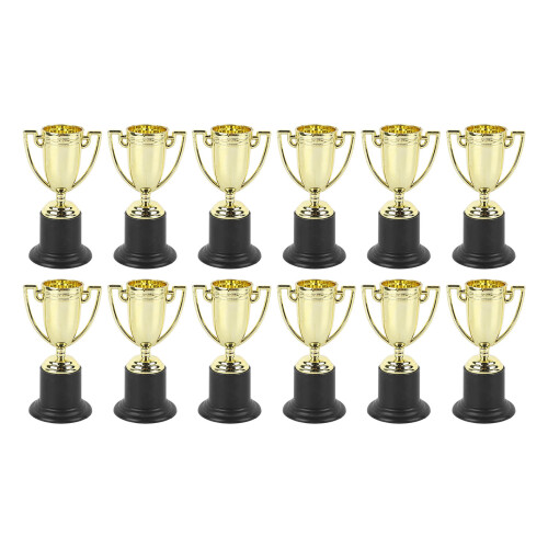 12Pcs Mini Gold Trophies, Lightweight Plastic 1