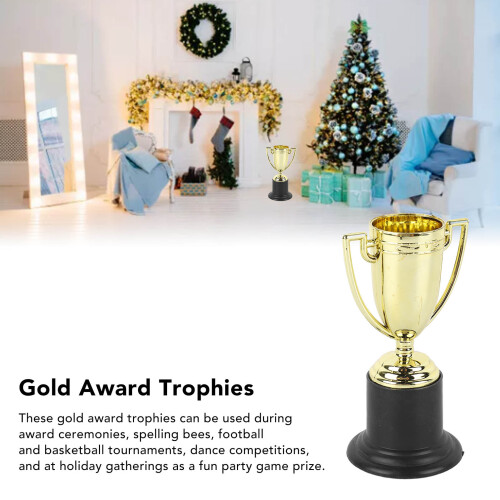 12Pcs Mini Gold Trophies, Lightweight Plastic 2