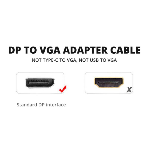 Καλώδιο FEAMOS VGA σε DisplayPort 1080P VGA για υπολογιστή σε οθόνες DisplayPort, αρσενικό σε 2