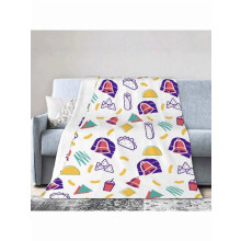 Retro Taco! Mønster inspireret af Taco Bell-tæppe fra 90'erne - Ultrablødt, superfint flanneltæppe