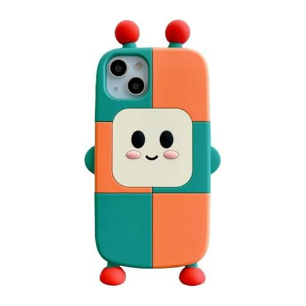 3D Cute Kawaii Robot Silicone Case For Iphone 14 Pro Max (6.7", 2022) Â Soft, Creative, Compatible With Iphone 14 Pro Max Grey 9193271219057