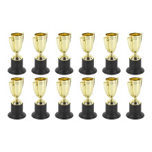 12Pcs Mini Gold Trophies, Lightweight Plastic