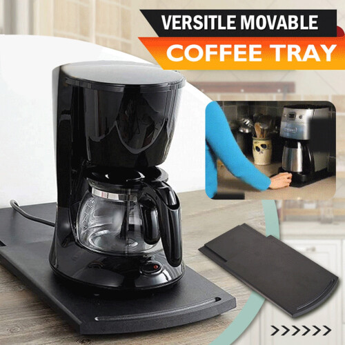 Sliding Tray for Coffee Maker, Compatible with Kitchen Appliances, Rolling Wheels Countertop Slider 2