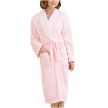 asdoklhq Women's Robes Women's and Men's Flannel Hooded Pajamas Bathrobe Long Pajamas Lovers' Home Clothes Pink XL