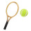 Golden Plastic Mini Tennis Racket 1 Set 9x3.5cm 4