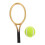 Golden Plastic Mini Tennis Racket 1 Set 9x3.5cm 5